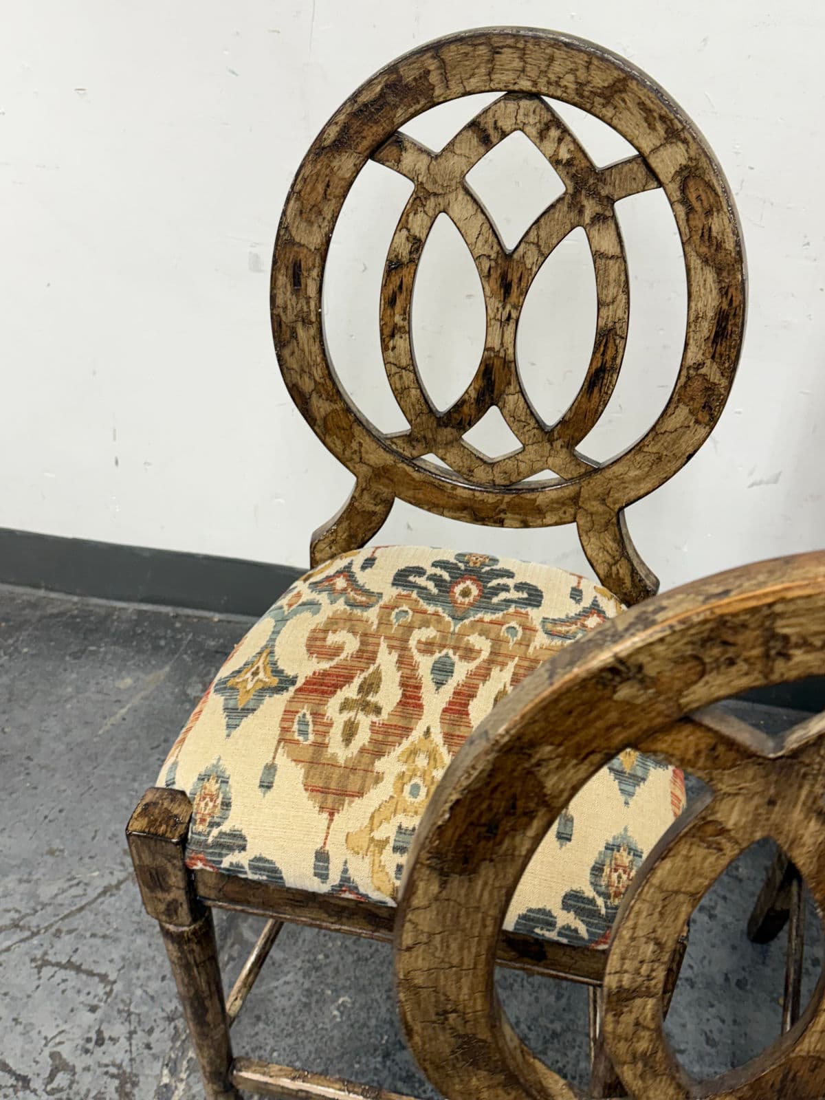 Custom Design Faux Finish Upholstered Counter Stools, Set of Three - Thumbnail 10