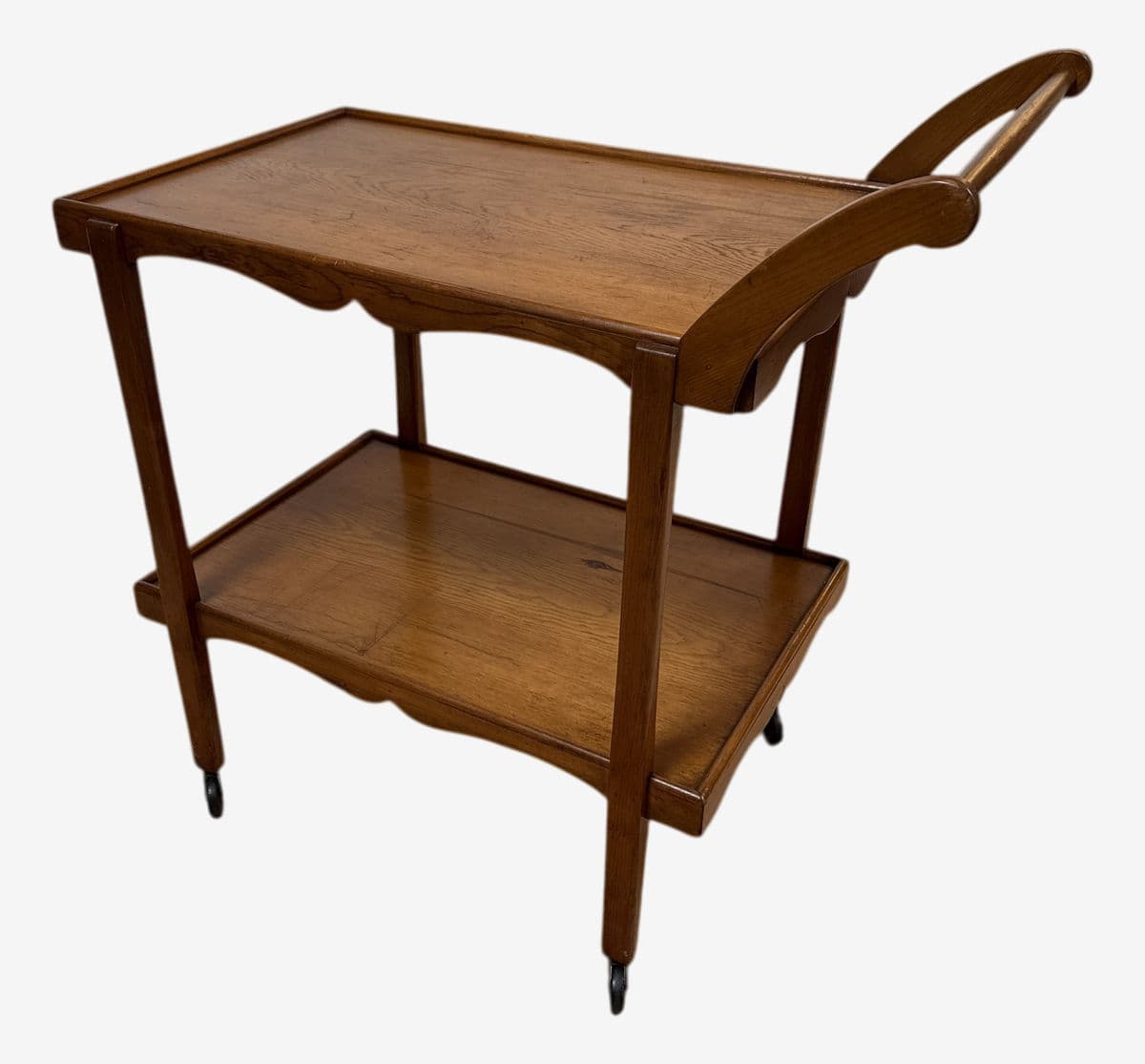 Antique Hand Carved Wooden Drink Cart - Image 1