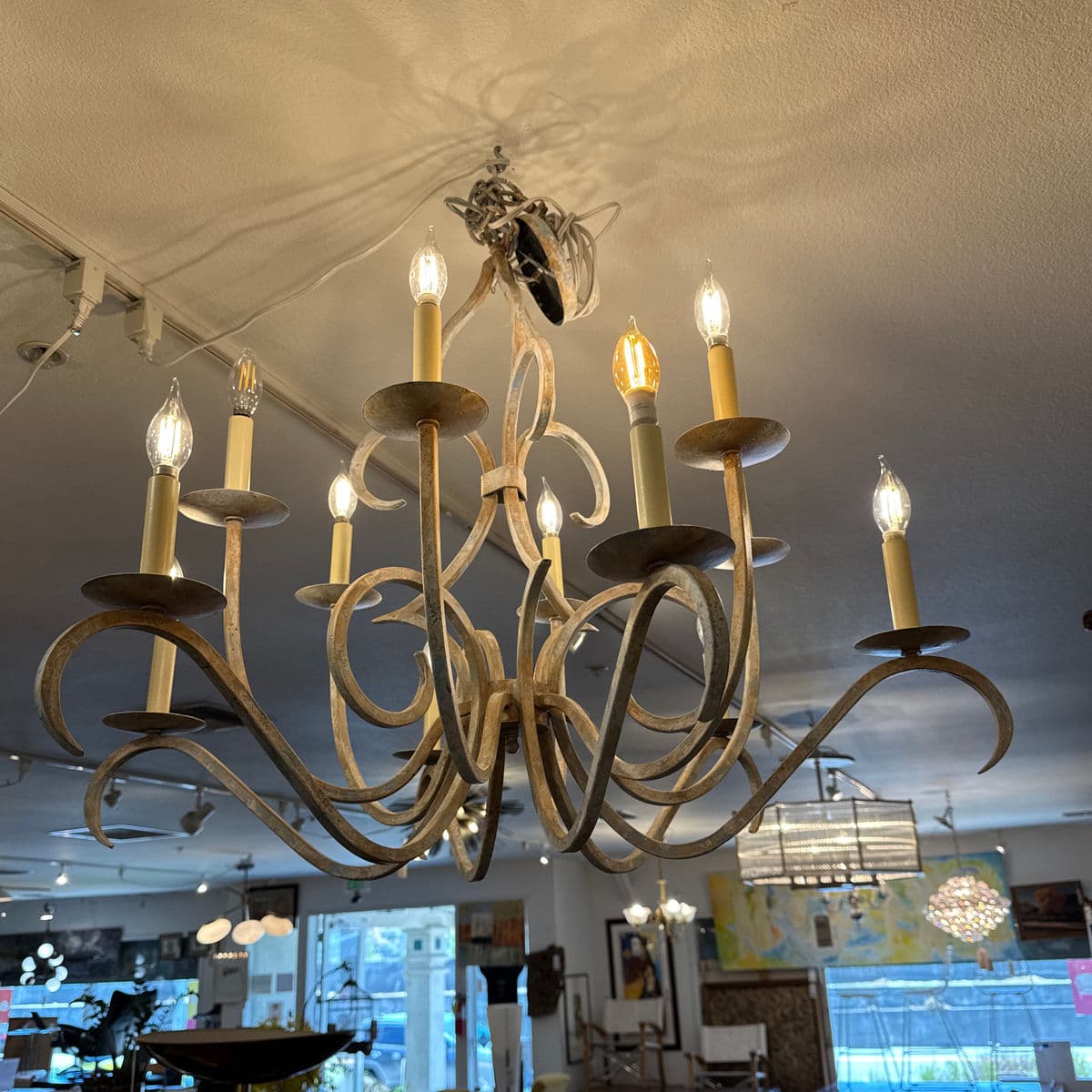 J. Clayton Lighting Shed Metal 12 Light Chandelier - Thumbnail 12