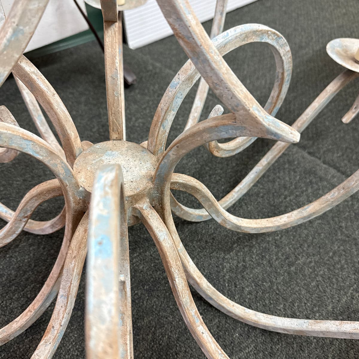 J. Clayton Lighting Shed Metal 12 Light Chandelier - Thumbnail 7