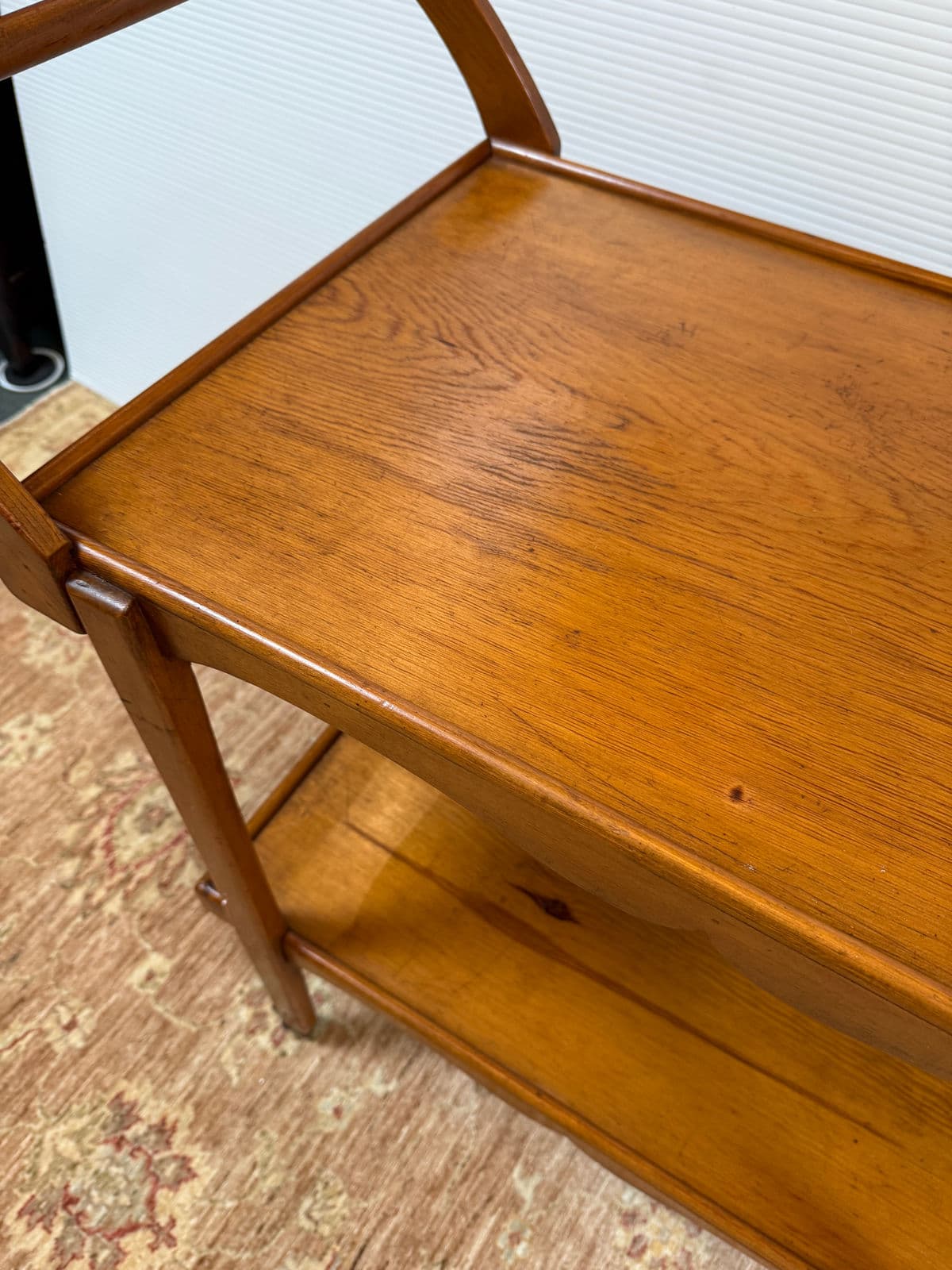 Antique Hand Carved Wooden Drink Cart - Thumbnail 11