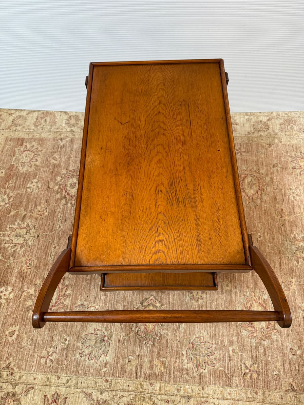 Antique Hand Carved Wooden Drink Cart - Thumbnail 6