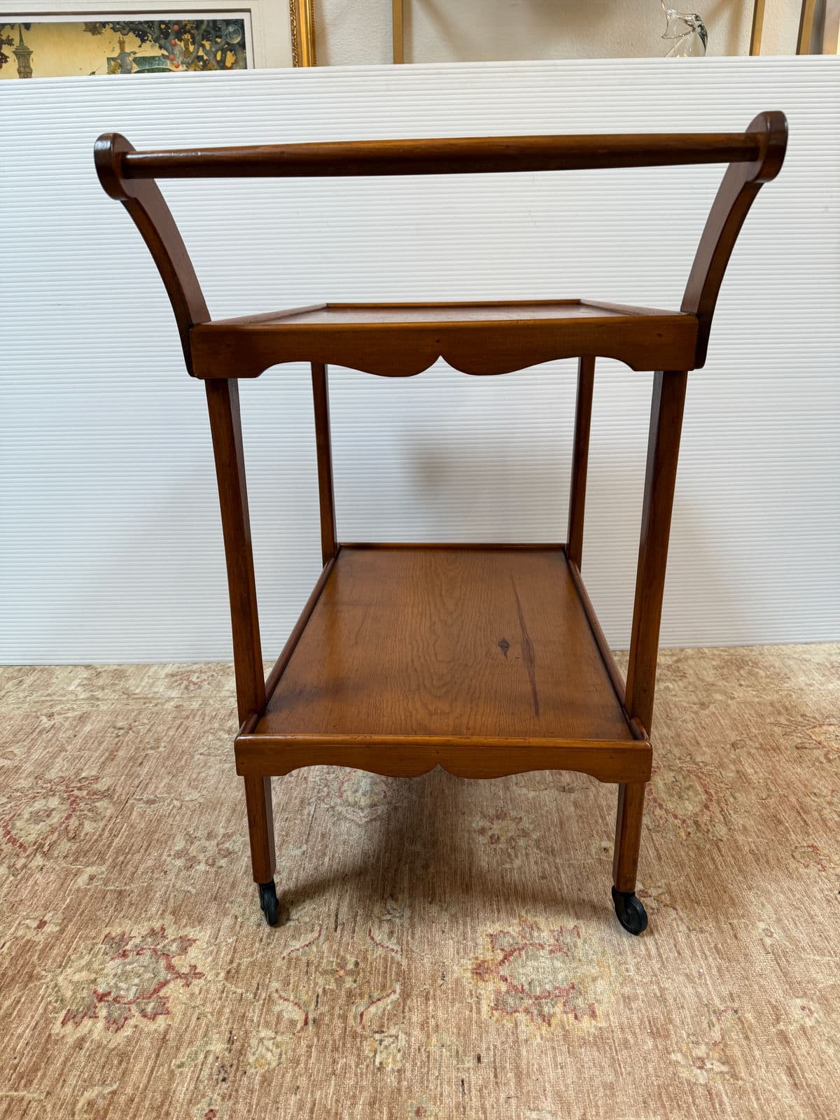 Antique Hand Carved Wooden Drink Cart - Thumbnail 5