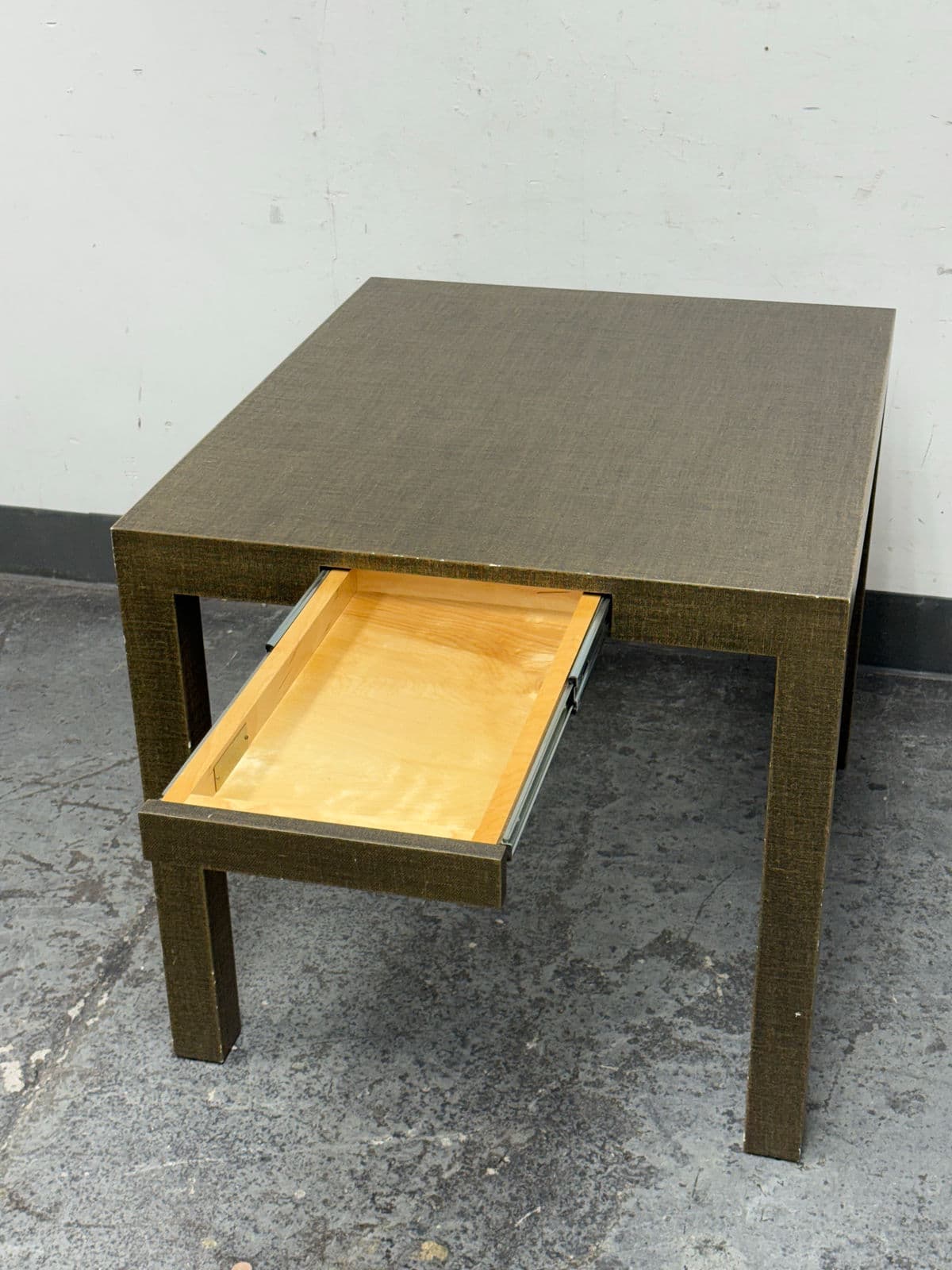 Urban Furniture Linen Wrapped End Table + Drawer - Thumbnail 6