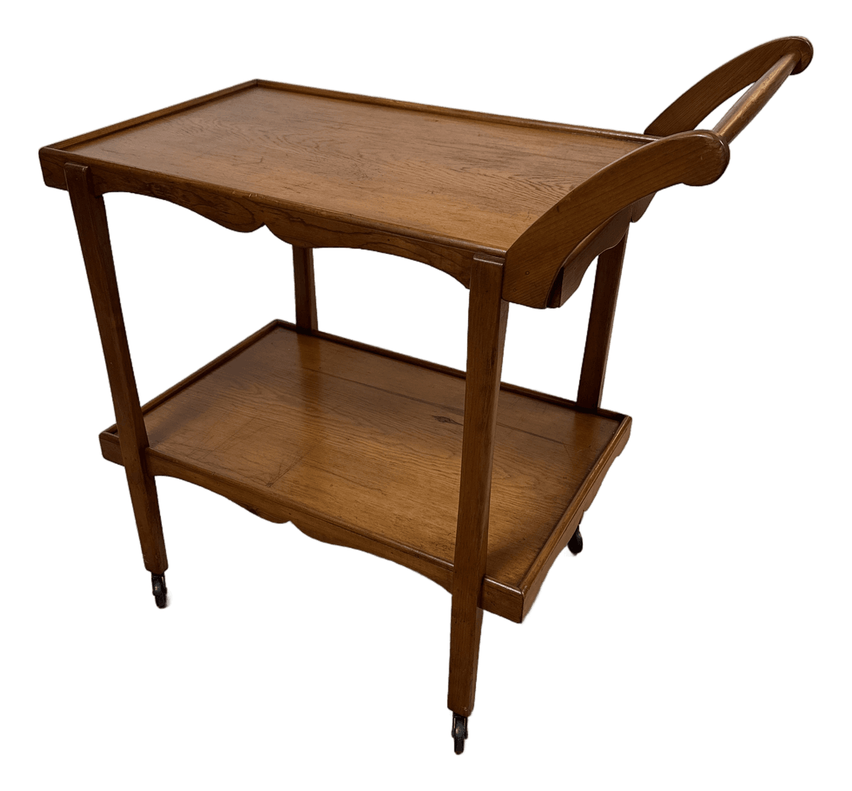 Antique Hand Carved Wooden Drink Cart - Thumbnail 2