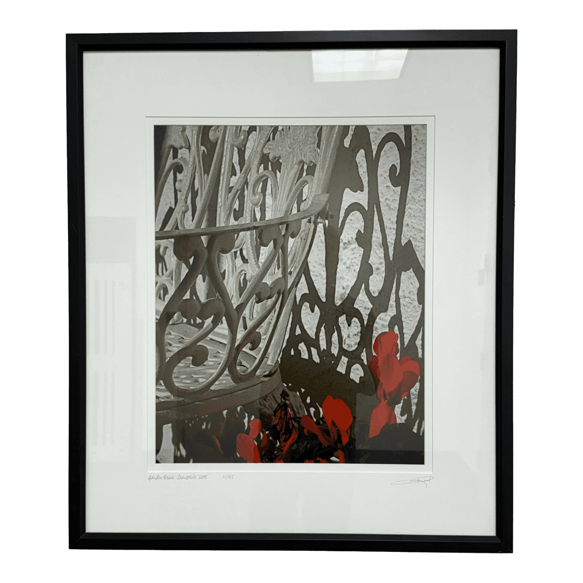 Circa 2005 Ravi Anand "Garden Bench, Sausalito" Framed Photograph Edition 11 of 15 - Thumbnail 2