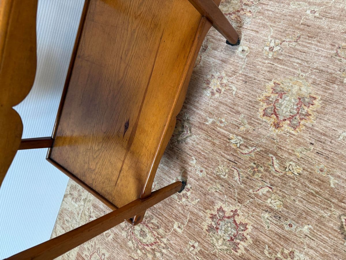 Antique Hand Carved Wooden Drink Cart - Thumbnail 12