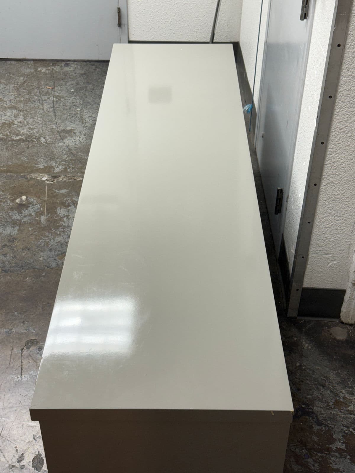 Custom Furniture Design Gray Lacquer Media Cabinet - Thumbnail 8