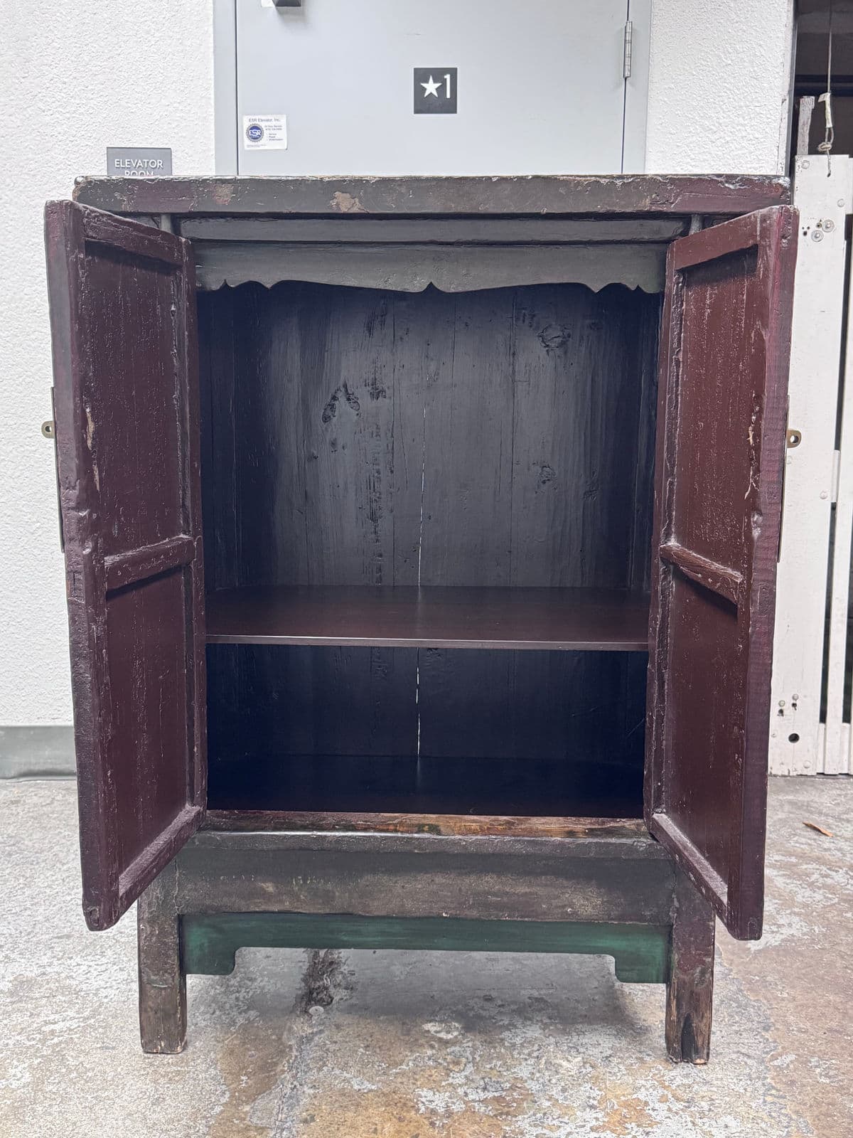 Antique Chinese Lacquered Two Door Cabinet - Thumbnail 5