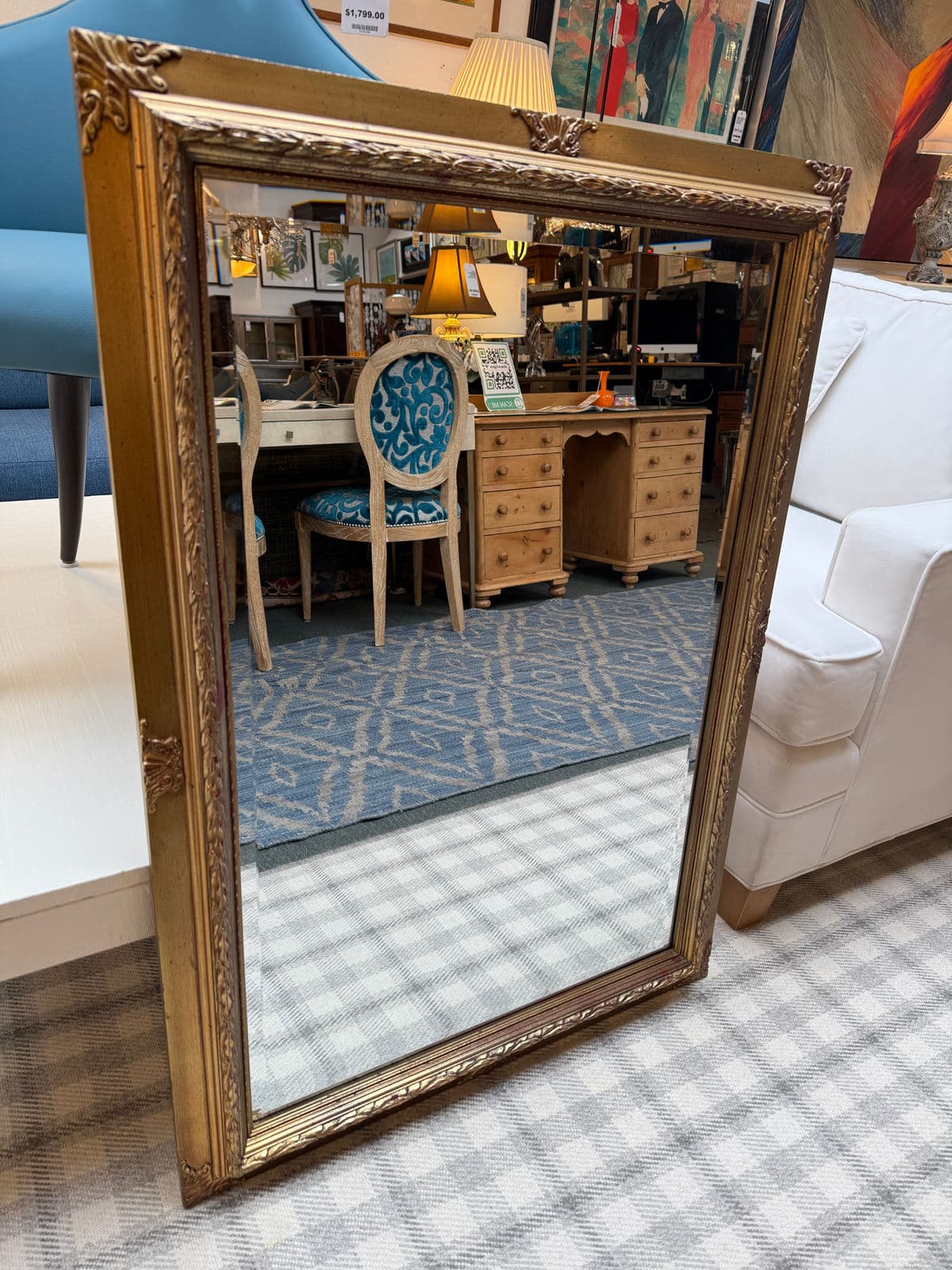 Vintage Style Gilt Carved Frame Wall Mirror - Thumbnail 4