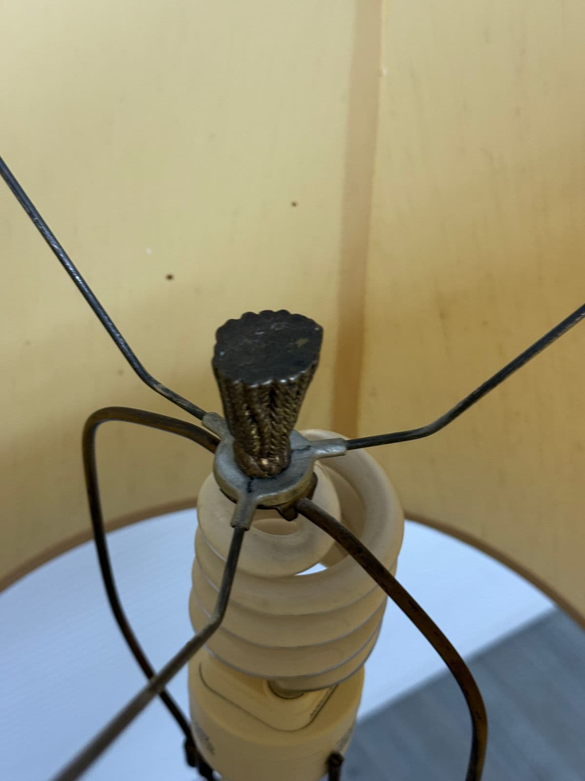 Tall Vintage Art Nouveau Cut Glass Orb Table Lamp - Thumbnail 5