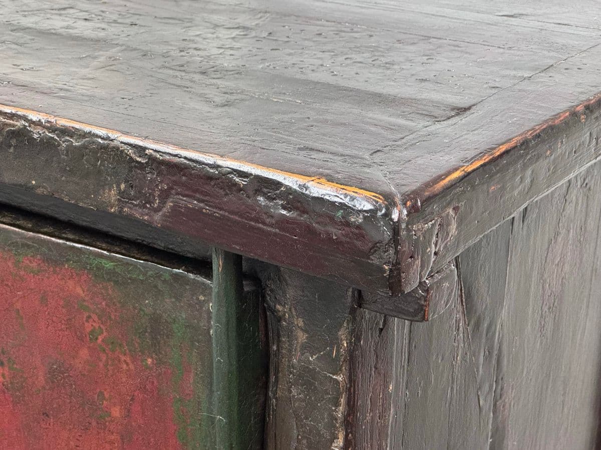 Antique Chinese Lacquered Two Door Cabinet - Thumbnail 10