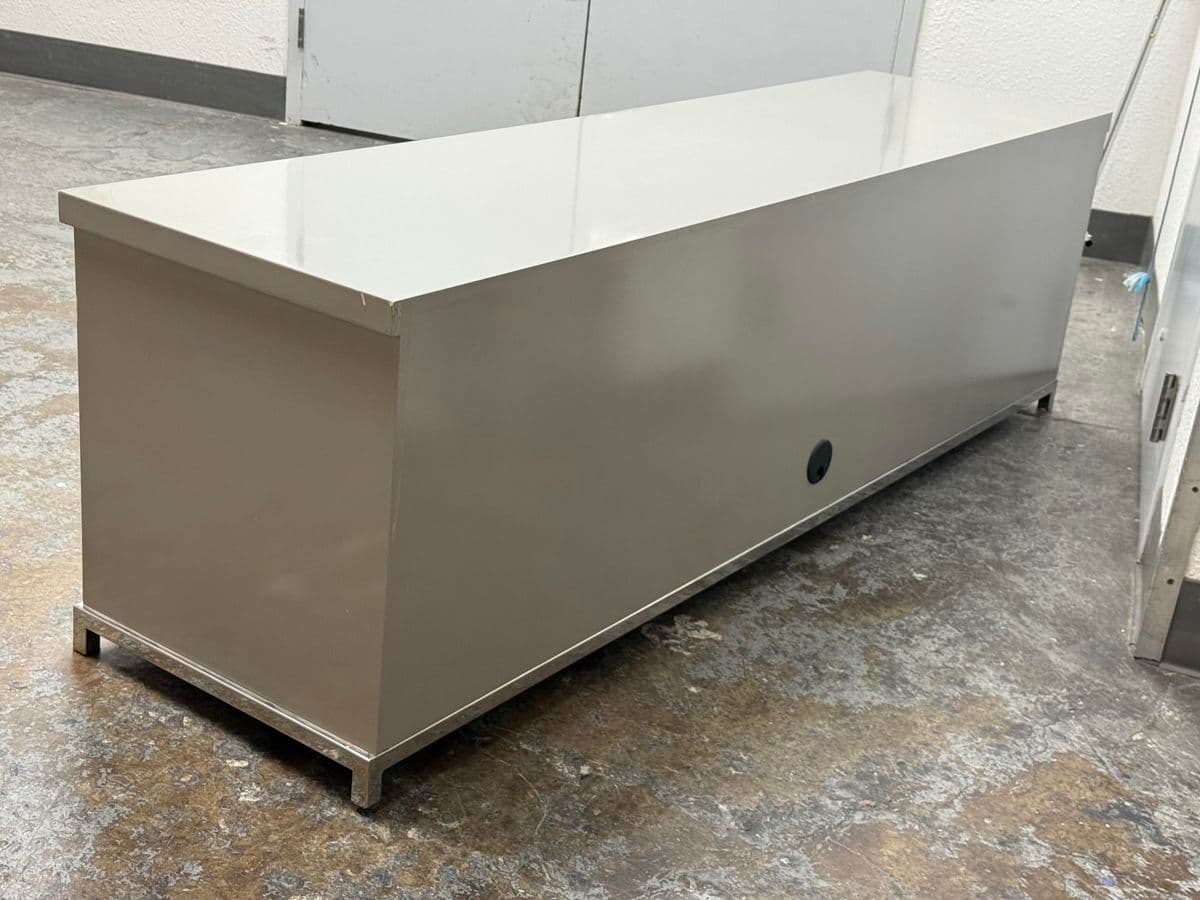 Custom Furniture Design Gray Lacquer Media Cabinet - Thumbnail 9