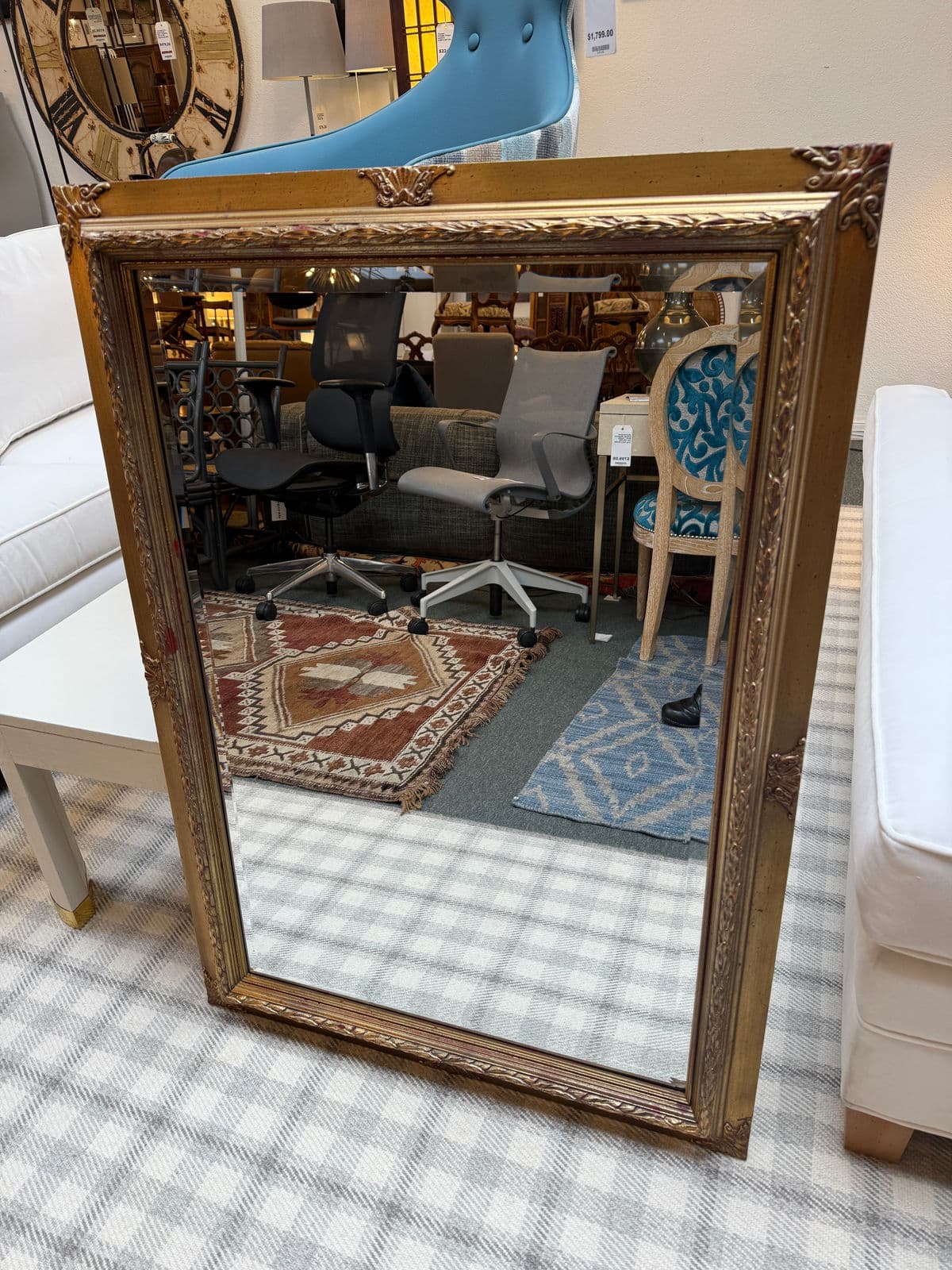 Vintage Style Gilt Carved Frame Wall Mirror - Thumbnail 5