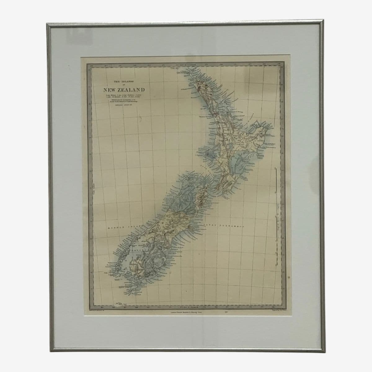 Custom Framed Antique Print of New Zealand - Image 1
