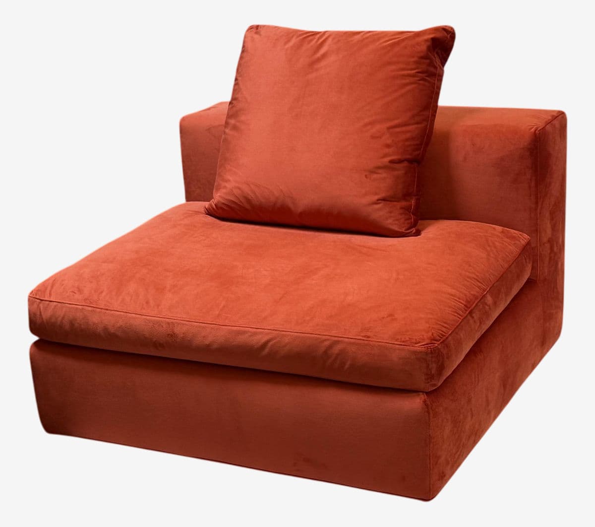 Cappellini Armless Red Slipcovered Chair + Pillow - Image 1