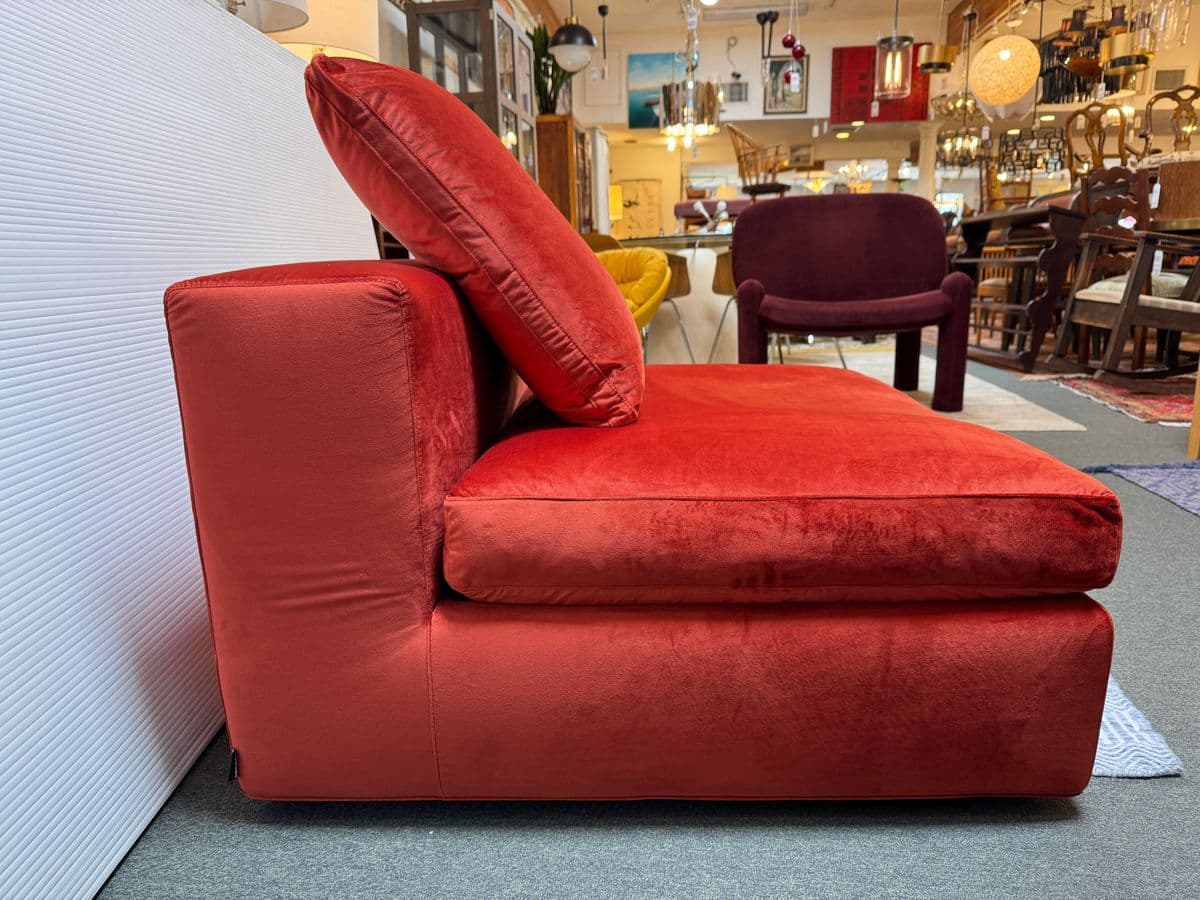 Cappellini Armless Red Slipcovered Chair + Pillow - Thumbnail 5