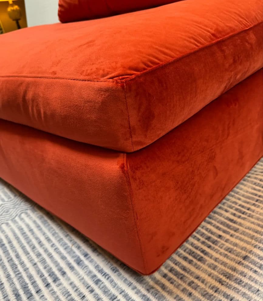 Cappellini Armless Red Slipcovered Chair + Pillow - Thumbnail 6