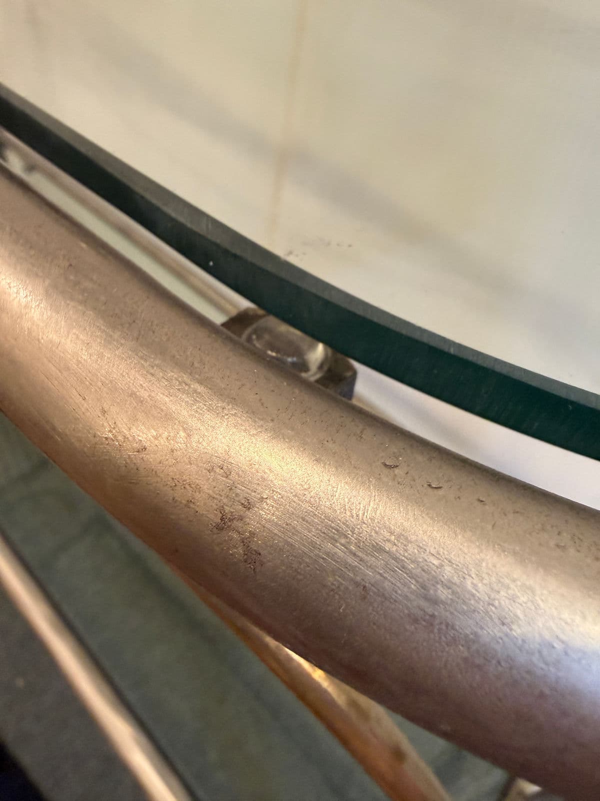 Vintage Custom Design Art Deco Brushed Steel + Brass Bakers Rack - Thumbnail 8