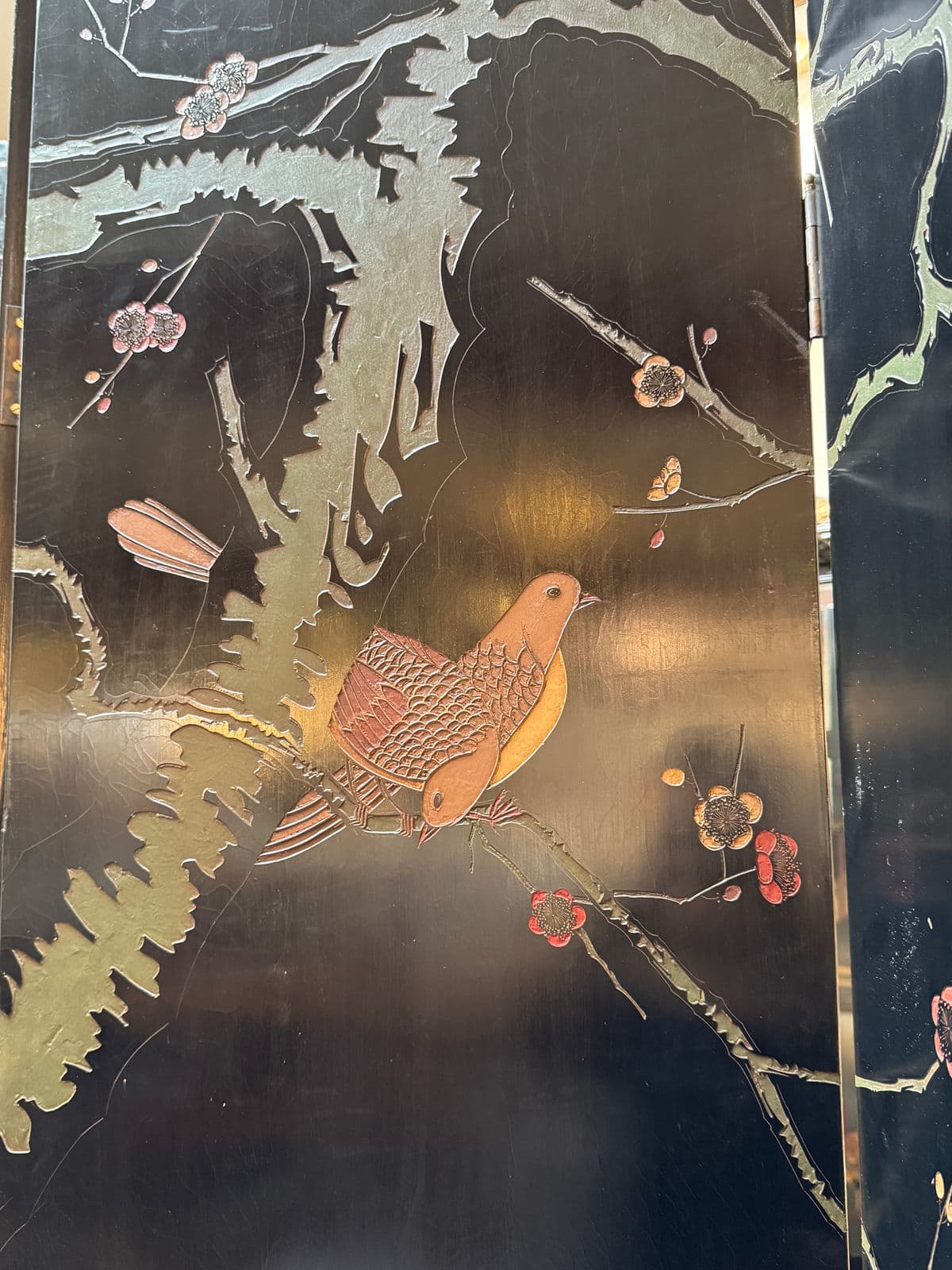 Vintage Chinese Eight Panel Lacquer Coromandel Screen - Thumbnail 12