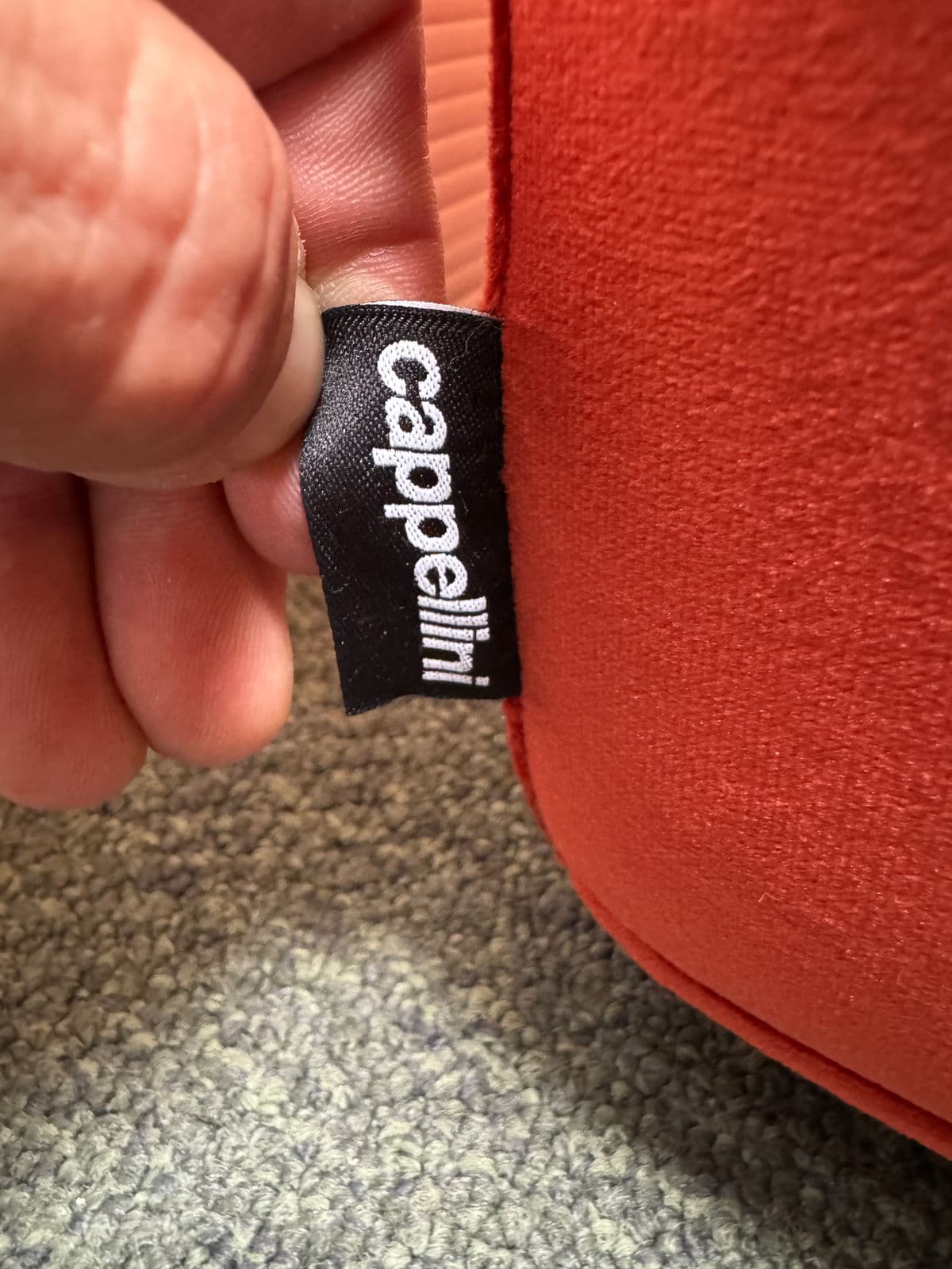 Cappellini Armless Red Slipcovered Chair + Pillow - Thumbnail 4