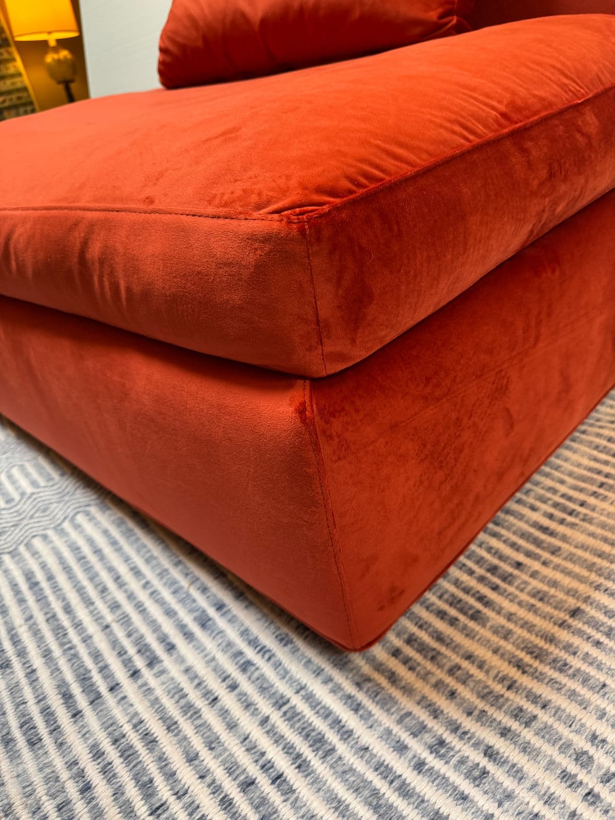 Cappellini Armless Red Slipcovered Chair + Pillow - Thumbnail 11