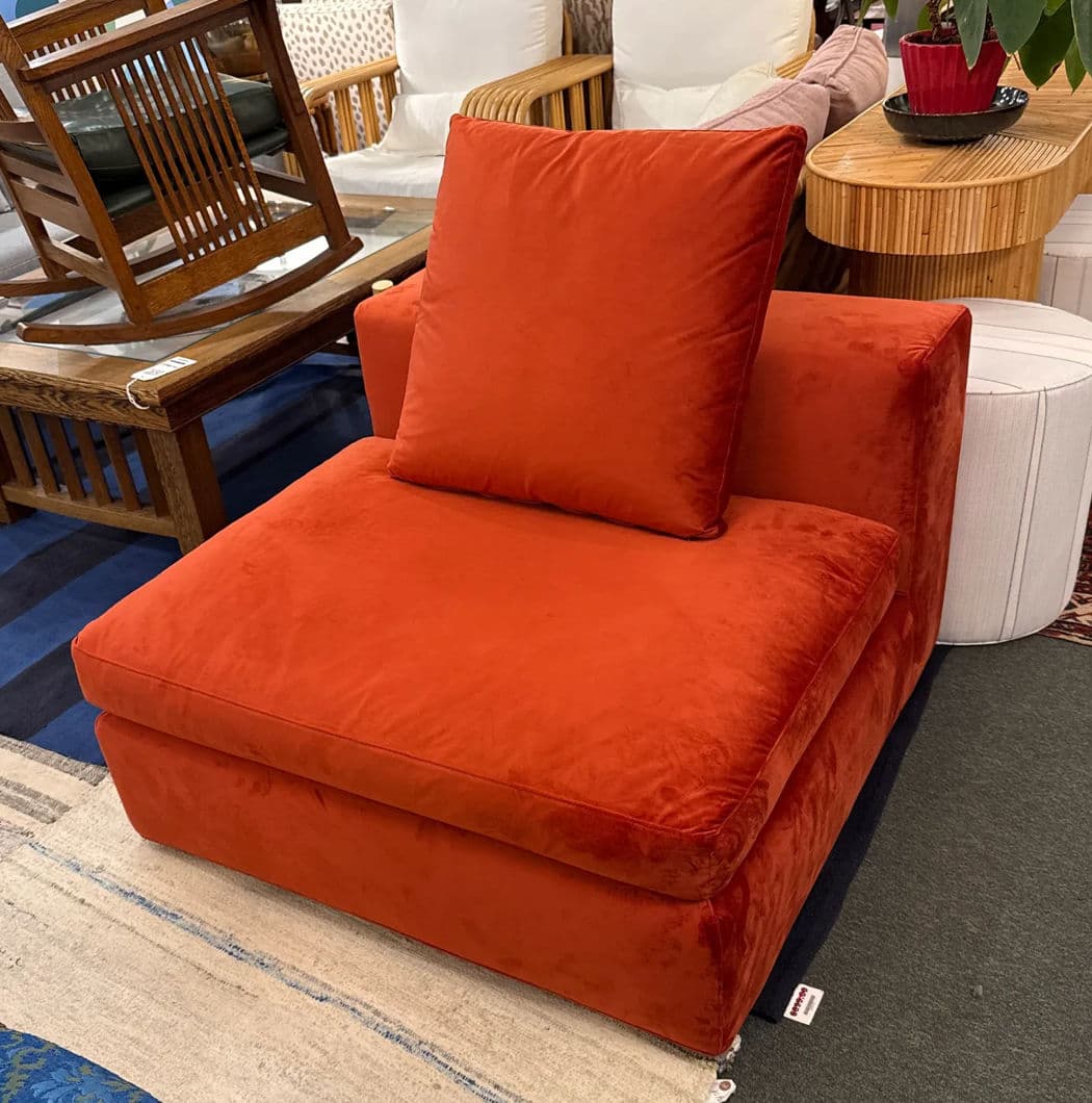 Cappellini Armless Red Slipcovered Chair + Pillow - Thumbnail 7