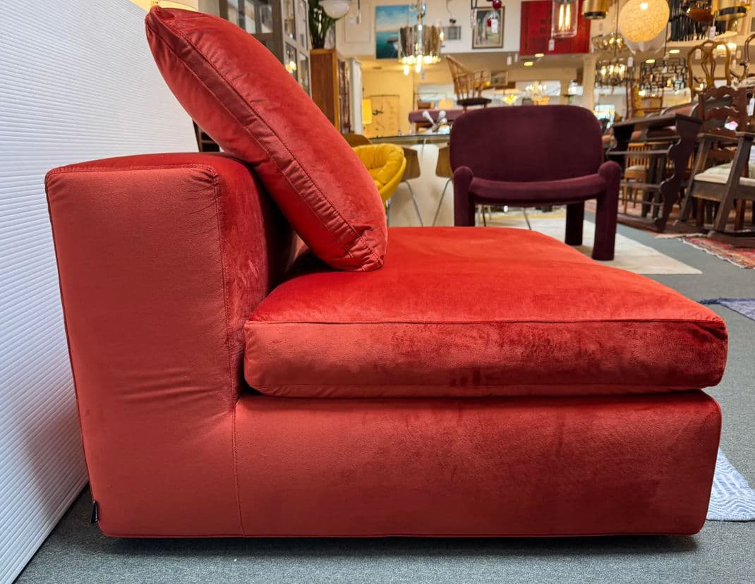 Cappellini Armless Red Slipcovered Chair + Pillow - Thumbnail 5