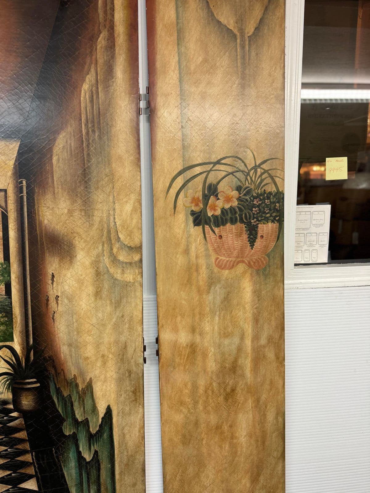 Late 20th Century "Passage to Walled Garden" Three Panel Screen - Thumbnail 8