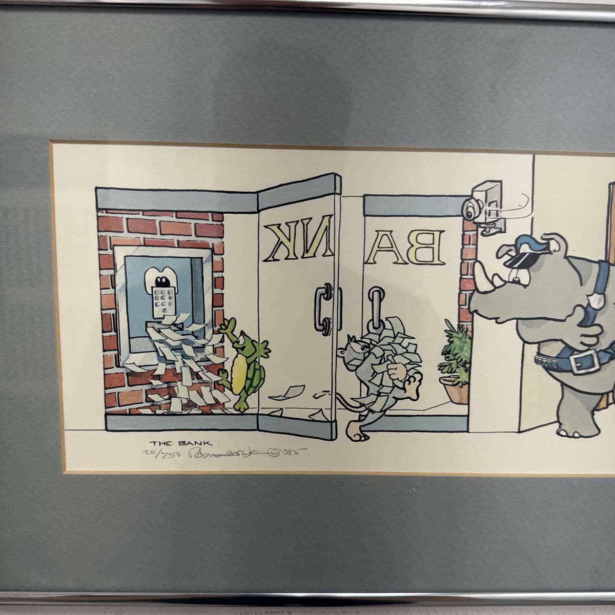 Circa 1985 Robert Marble "The Bank" Offset Lithograph + Signed Edition 20/750 - Thumbnail 11