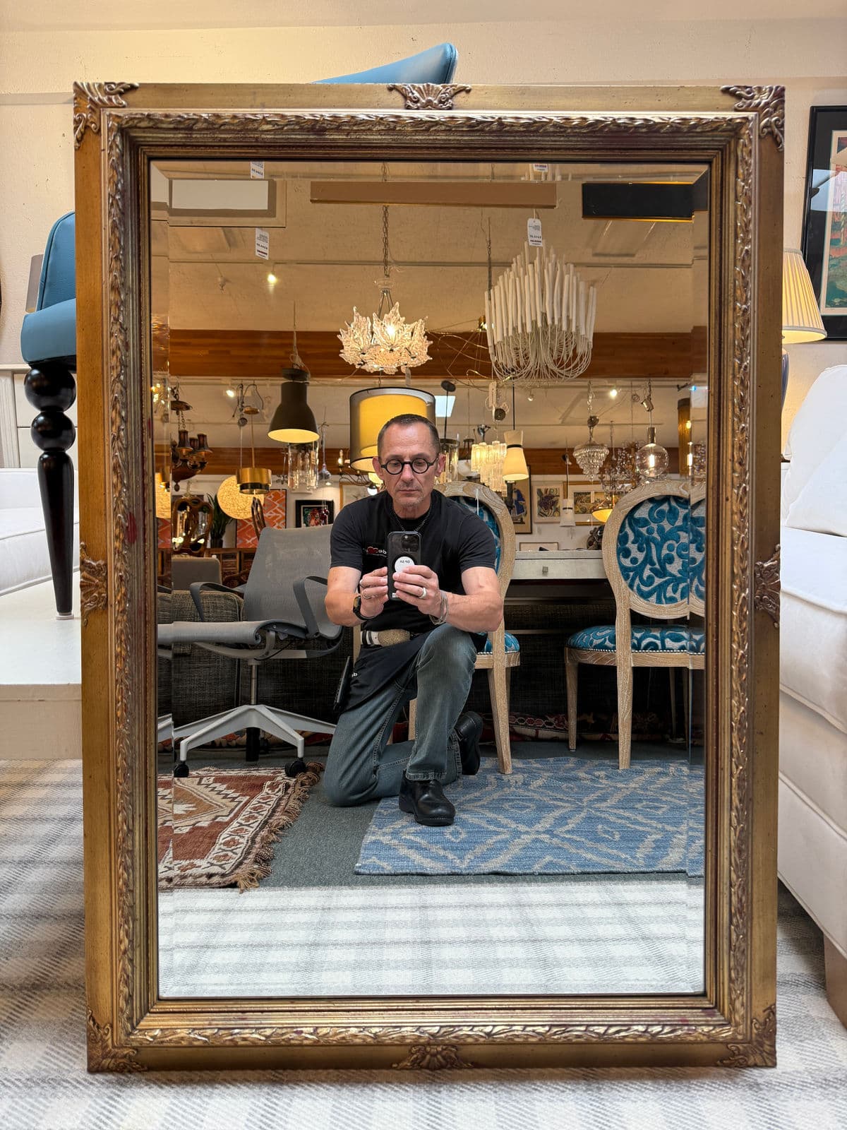 Vintage Style Gilt Carved Frame Wall Mirror - Thumbnail 3