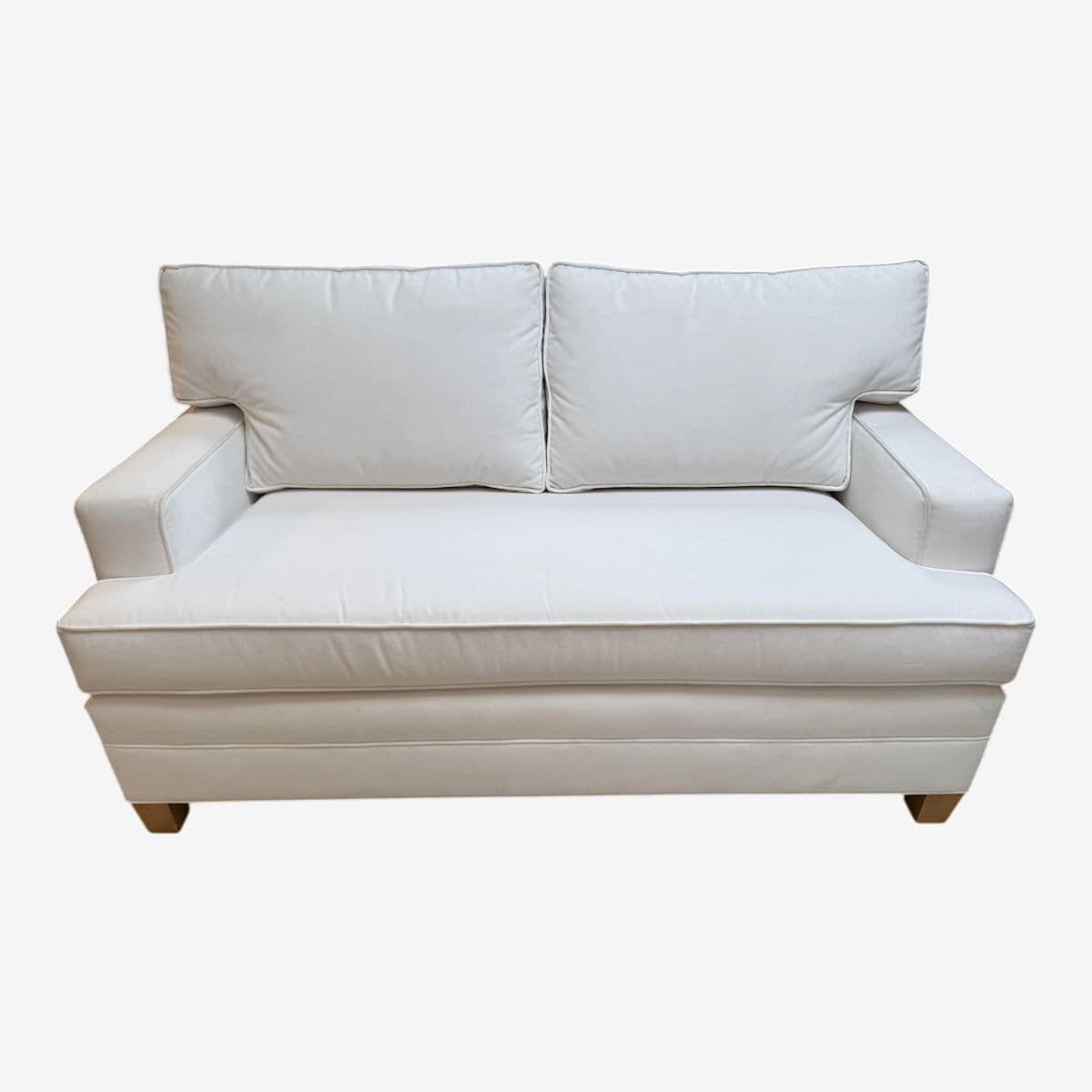Sunrise Home + Hickory Chair Company White Velvet Loveseat - Image 1