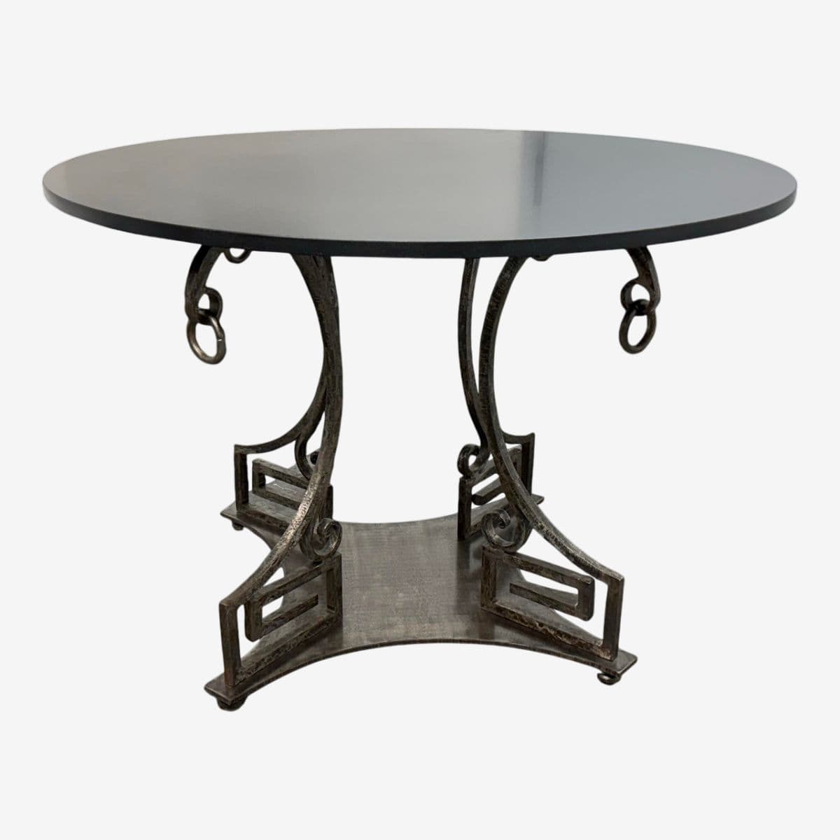 Circa 2004 Directorie Round Iron + Marble Top Table - Image 1