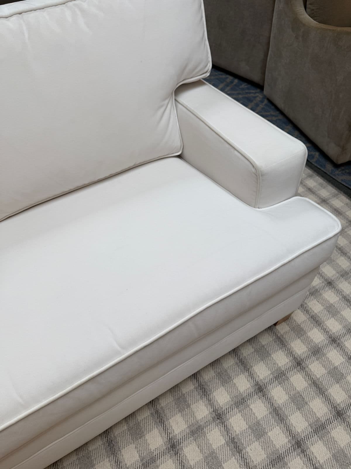 Sunrise Home + Hickory Chair Company White Velvet Loveseat - Thumbnail 11