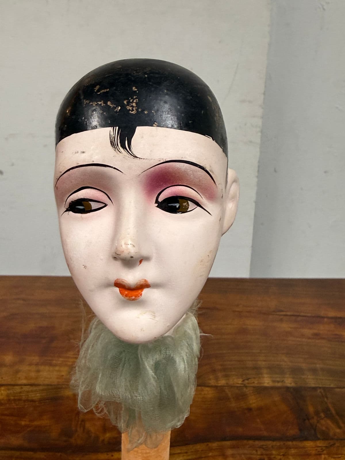 Antique Mannequin Head Hat Stands, Pair - Thumbnail 5