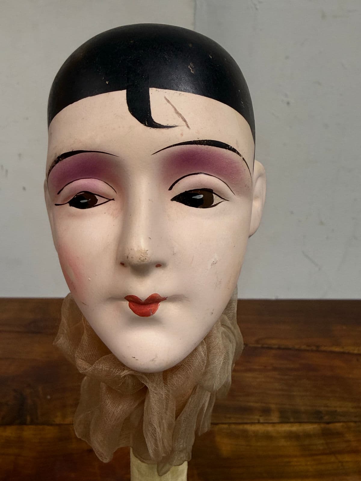 Antique Mannequin Head Hat Stands, Pair - Thumbnail 6