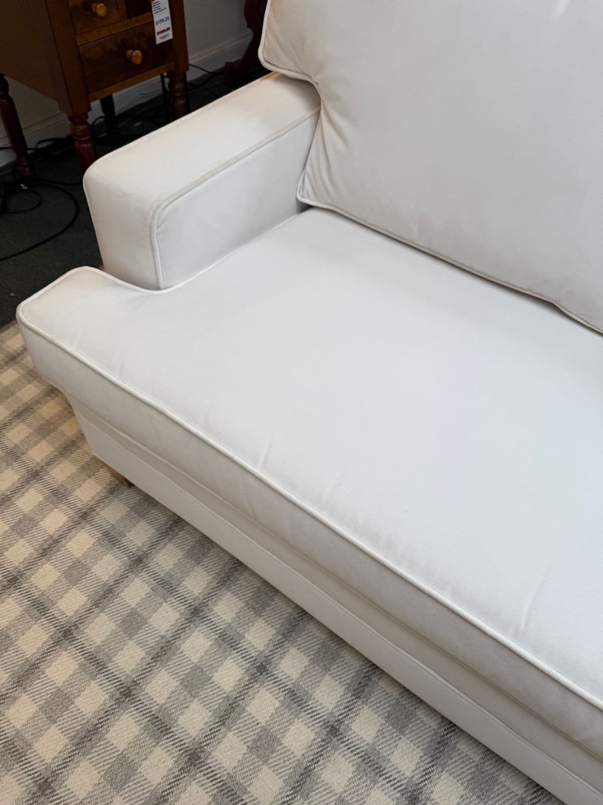 Sunrise Home + Hickory Chair Company White Velvet Loveseat - Thumbnail 10