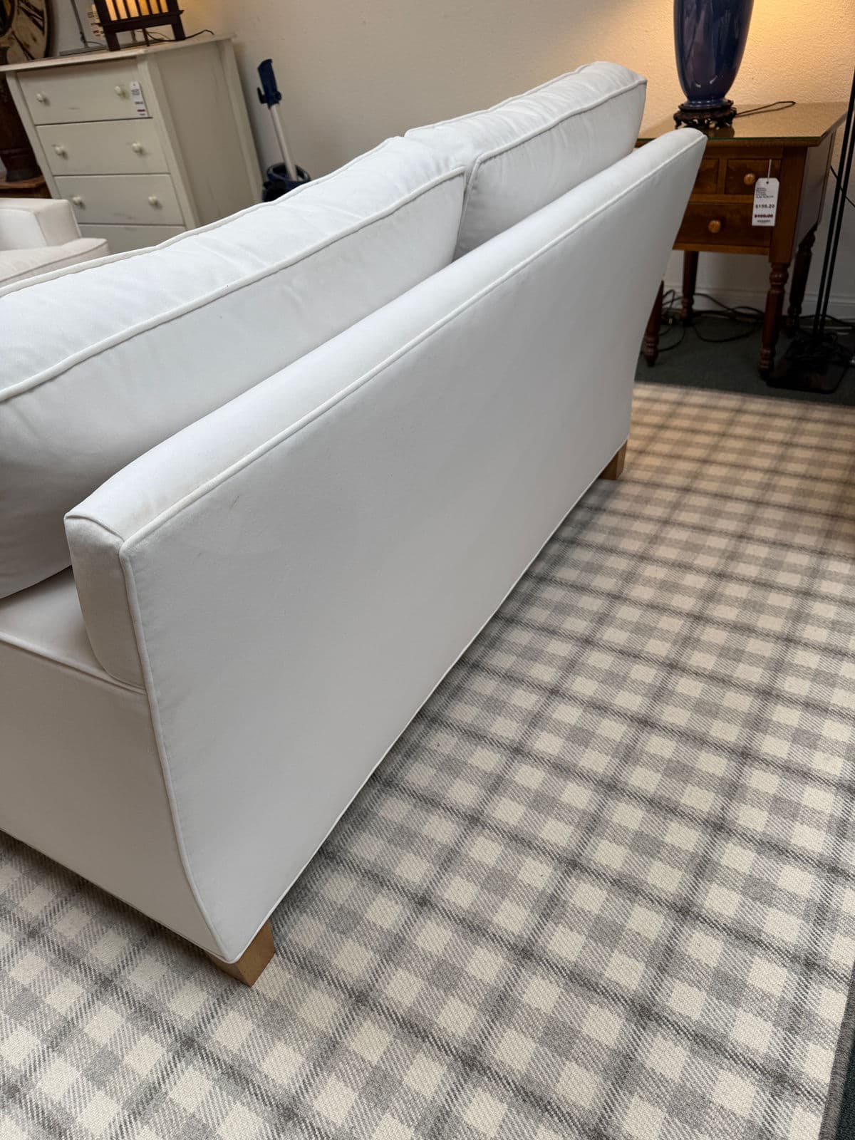 Sunrise Home + Hickory Chair Company White Velvet Loveseat - Thumbnail 8