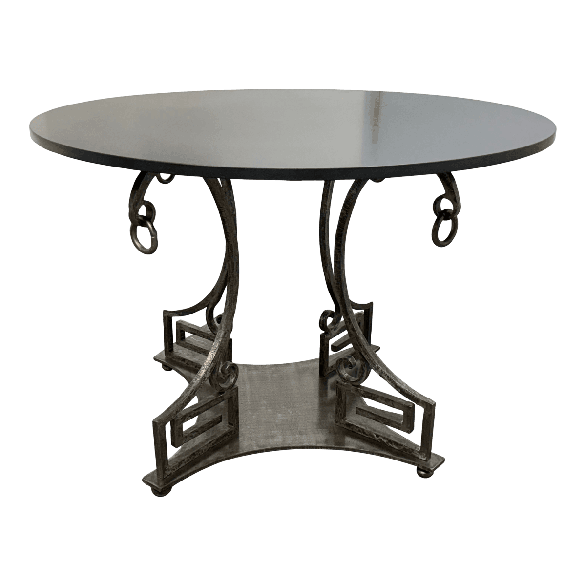 Circa 2004 Directorie Round Iron + Marble Top Table - Thumbnail 2