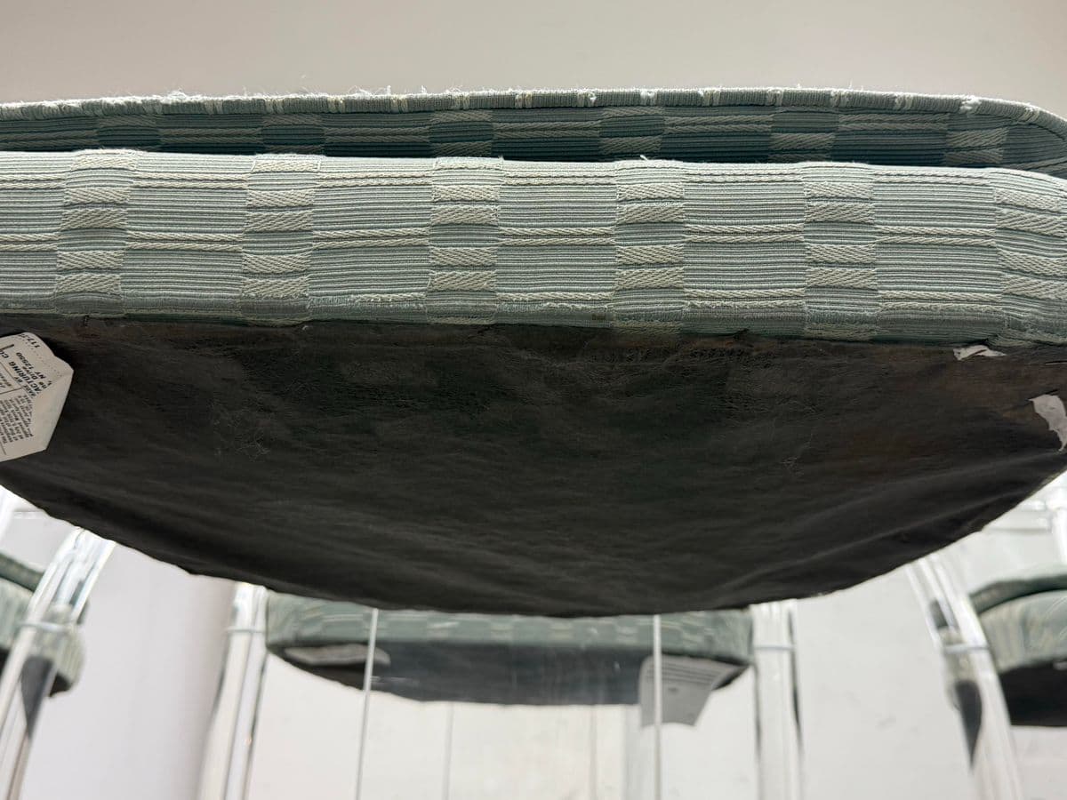 Mid 20th Century Charles Hollis Jones Lucite Chairs + Casters, Set of Four. - Thumbnail 9