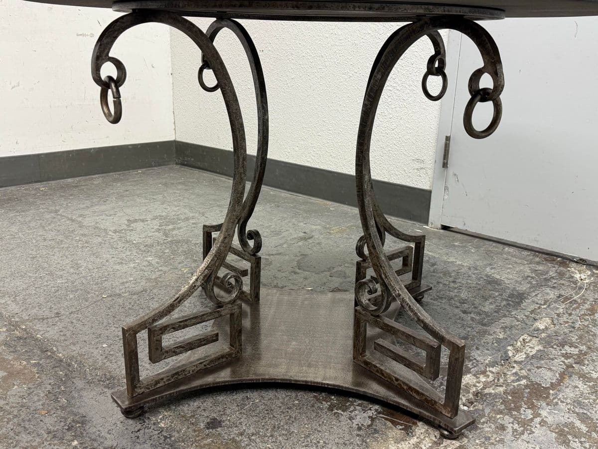 Circa 2004 Directorie Round Iron + Marble Top Table - Thumbnail 9