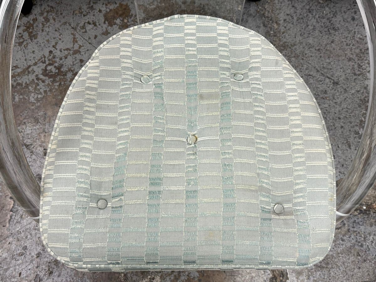 Mid 20th Century Charles Hollis Jones Lucite Chairs + Casters, Set of Four. - Thumbnail 8