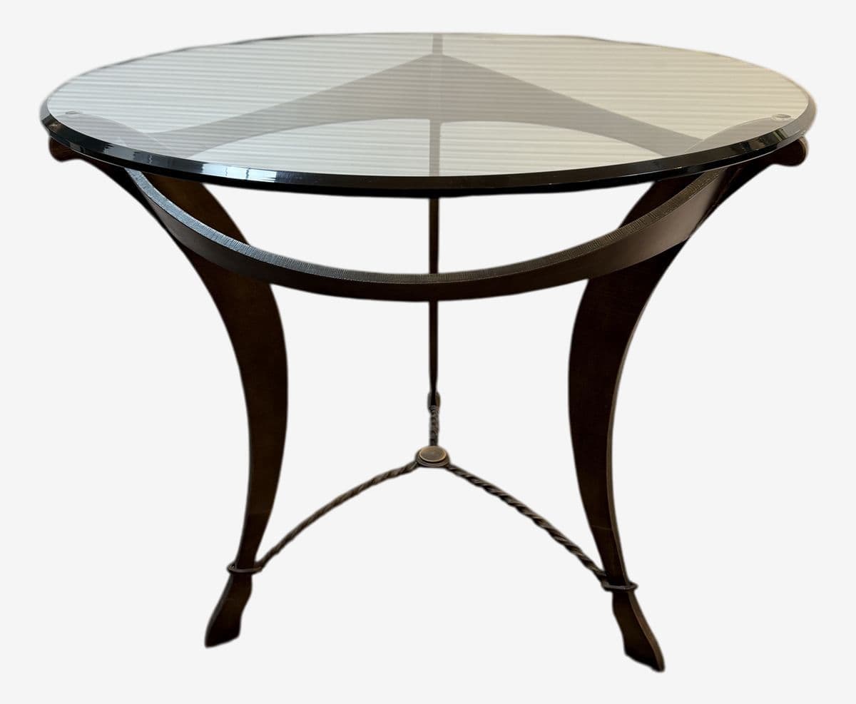 Kollka Style Contemporary Iron + Glass Side Table - Image 1