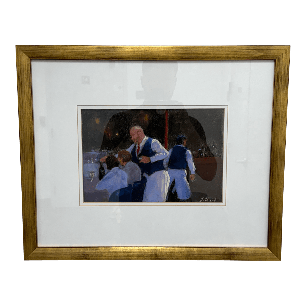 Circa 2004 Francine Hurd "Restaurant Series 1" Original Pastel Art Work, Signed - Thumbnail 2