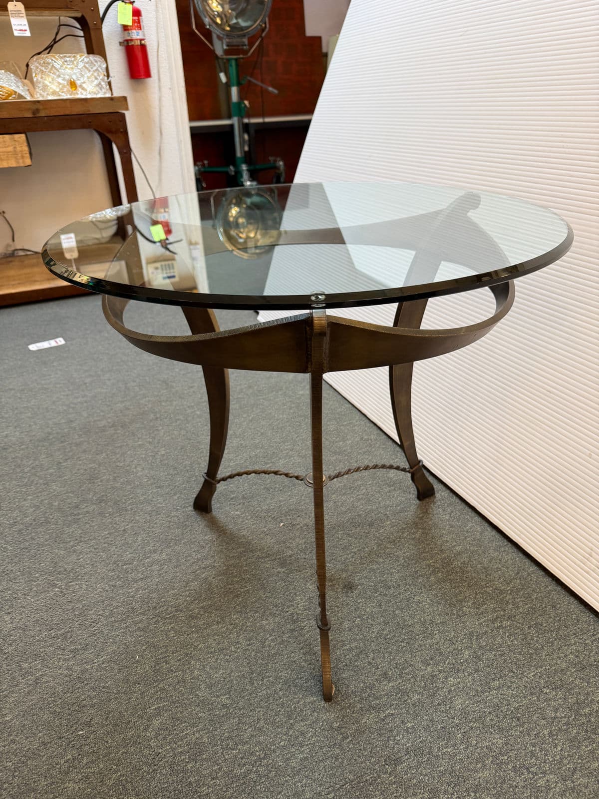 Kollka Style Contemporary Iron + Glass Side Table - Thumbnail 3