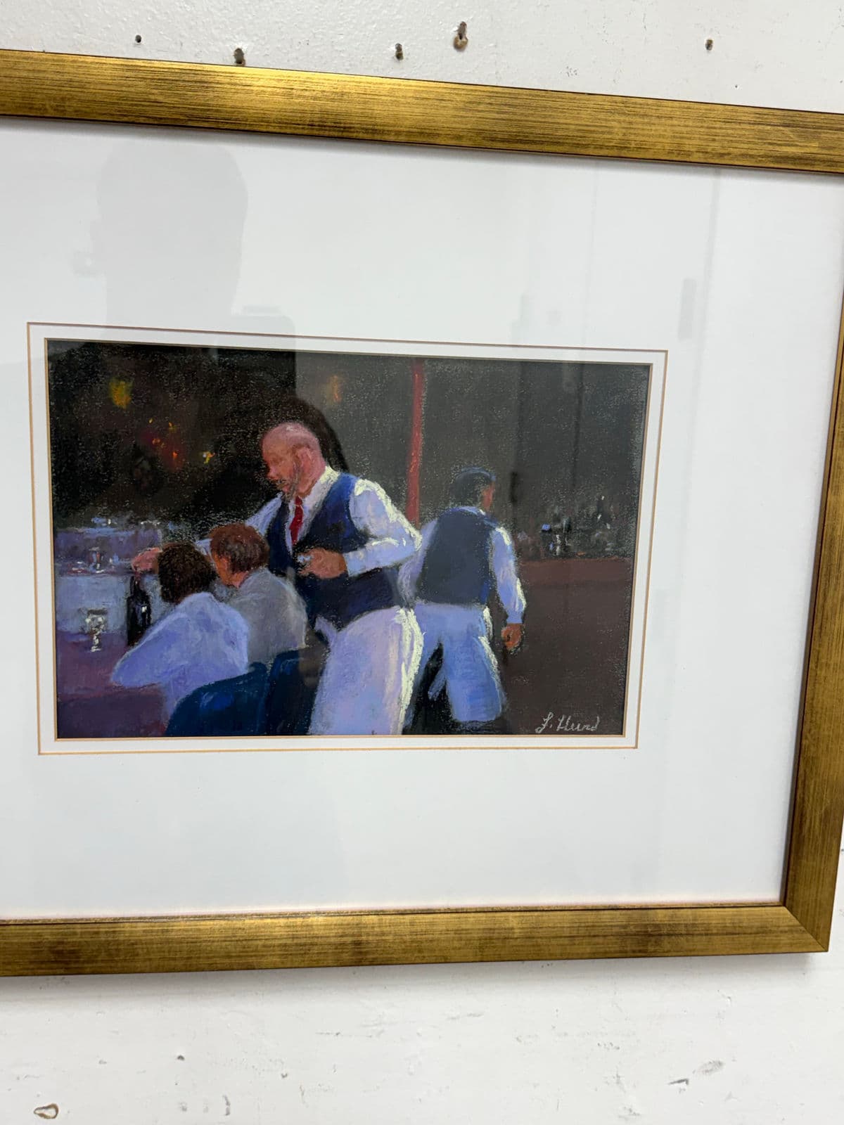 Circa 2004 Francine Hurd "Restaurant Series 1" Original Pastel Art Work, Signed - Thumbnail 11