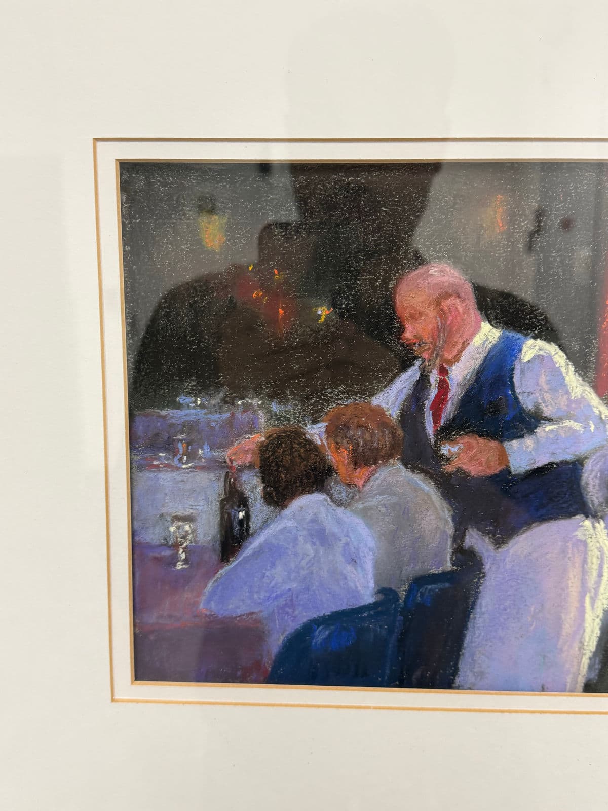 Circa 2004 Francine Hurd "Restaurant Series 1" Original Pastel Art Work, Signed - Thumbnail 13