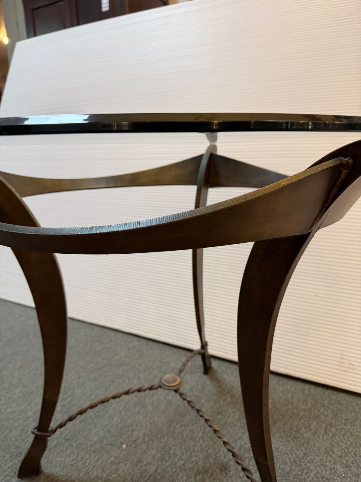 Kollka Style Contemporary Iron + Glass Side Table - Thumbnail 9