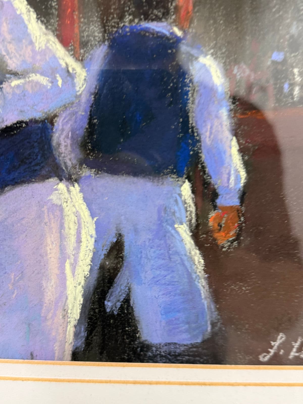 Circa 2004 Francine Hurd "Restaurant Series 1" Original Pastel Art Work, Signed - Thumbnail 3