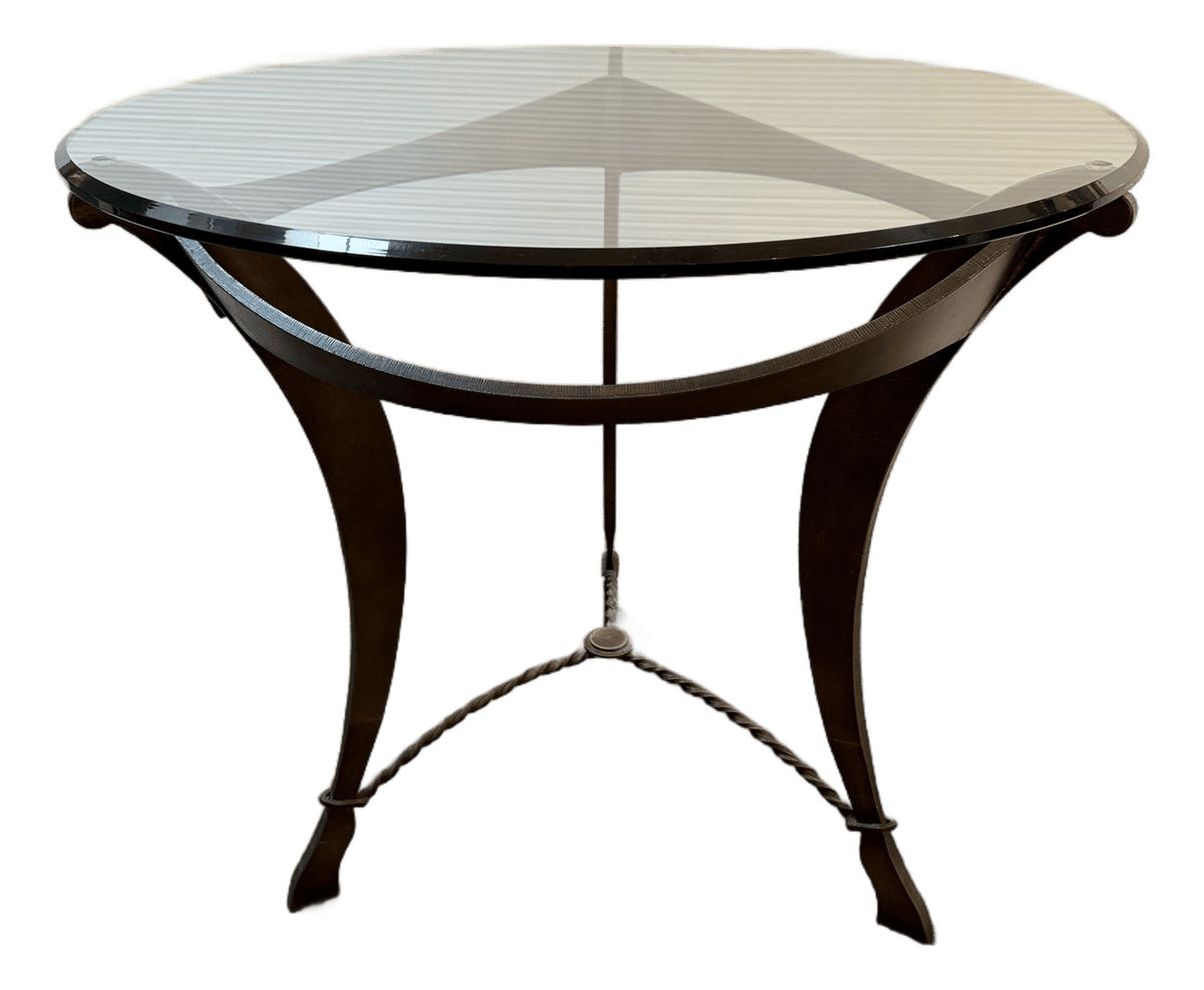 Kollka Style Contemporary Iron + Glass Side Table - Thumbnail 2